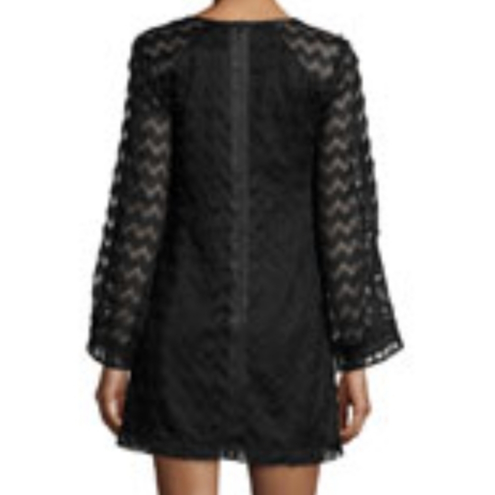 NANETTE LEPORE BLACK LACE LONG SLEEVE ZIGZAG TUNIC A-LINE  DRESS XS Whimsy Goth - Picture 11 of 11